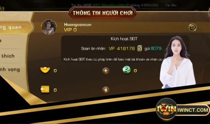 Truy cập vào mục thông tin người chơi iWin anh em chỉ cần thực hiện vài thao tác